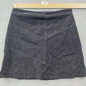 Very J Black Corduroy Mini Skirt Chevron Paneled High Waisted Size M